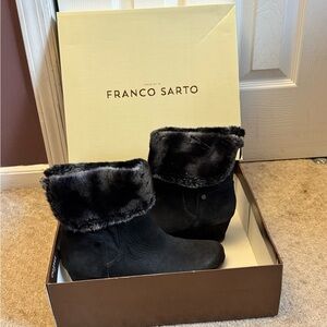 Franco Sarto Anorak Black Leather Boots